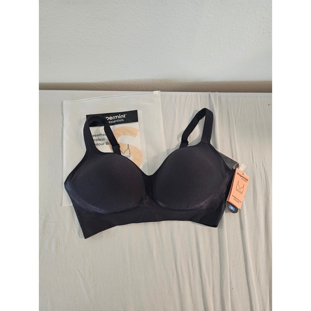 Shapermint Essentials Sweetheart Wireless Contour Bra Black XL 10035 NWT